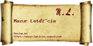 Mazur Letícia névjegykártya